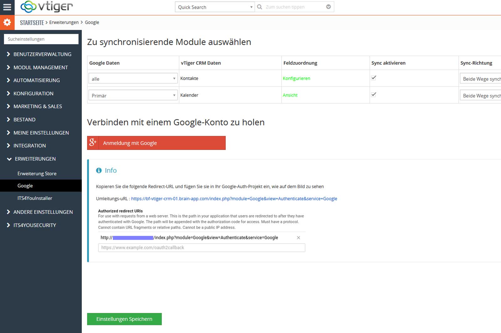 vtiger-google-oberflaeche-1